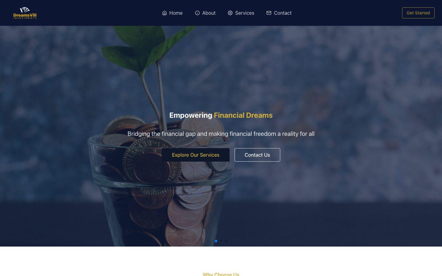 Dreamsvill Investments live site