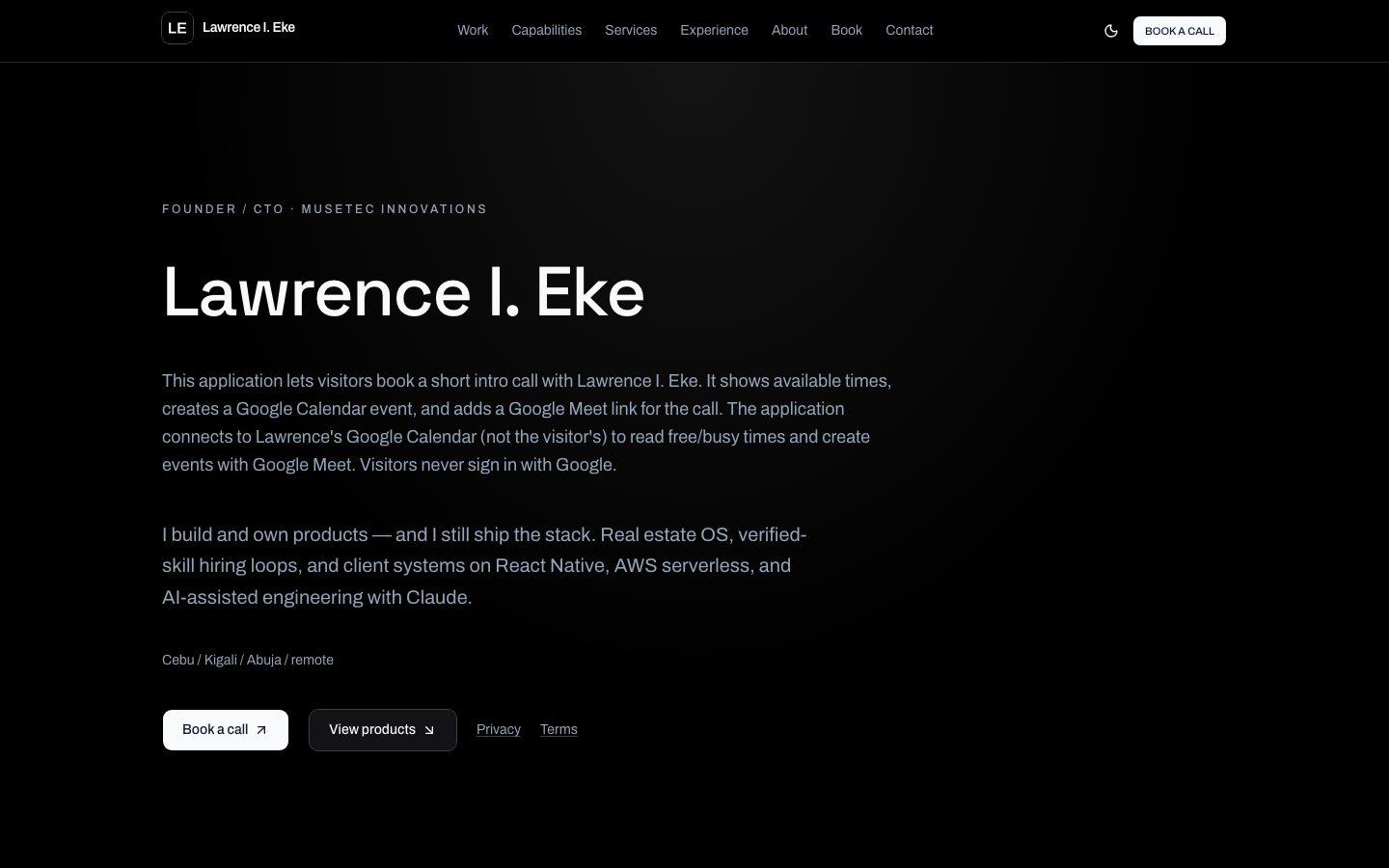 Lawrence I. Eke live site